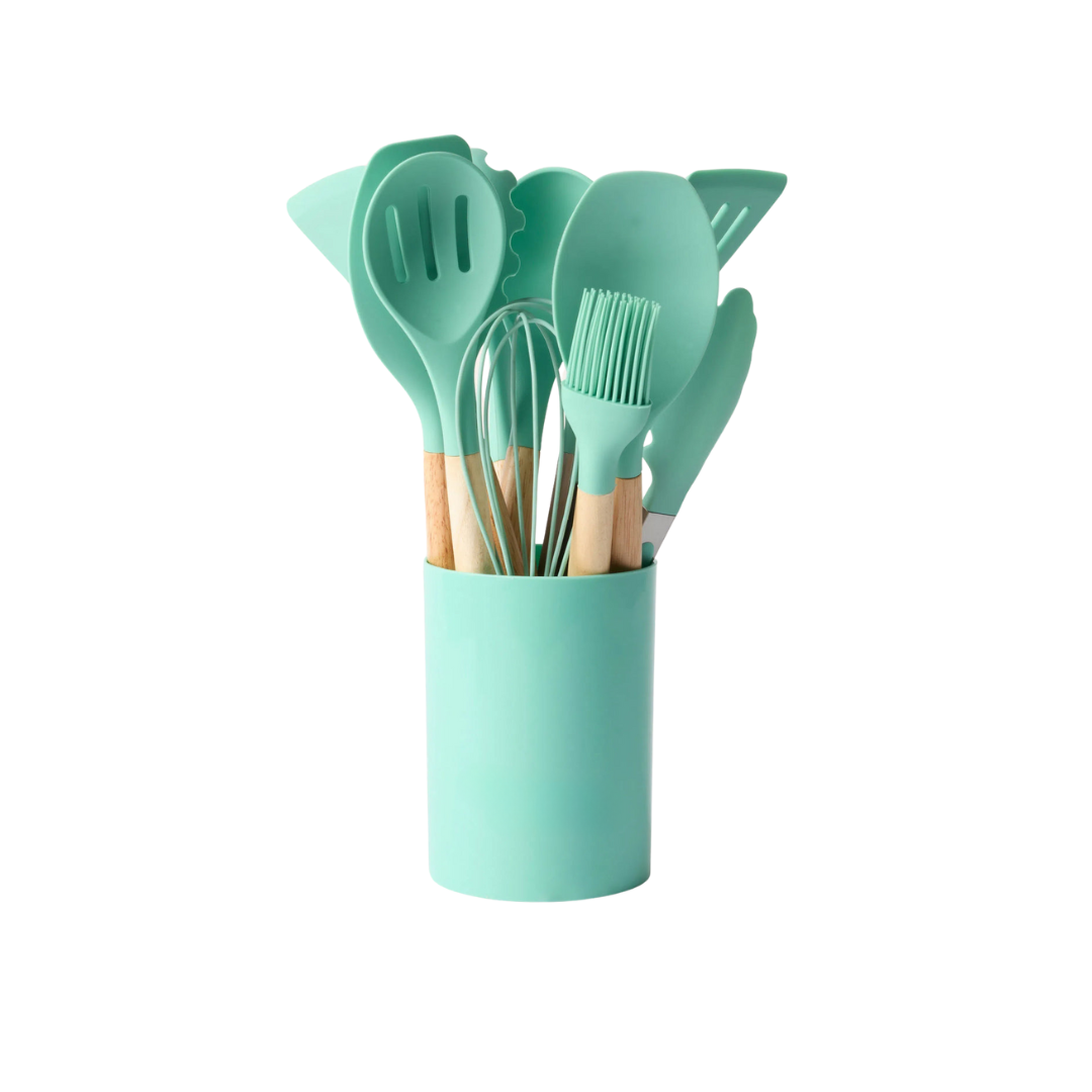 Set utensilios cocina de silicona 12 piezas color aleatorio